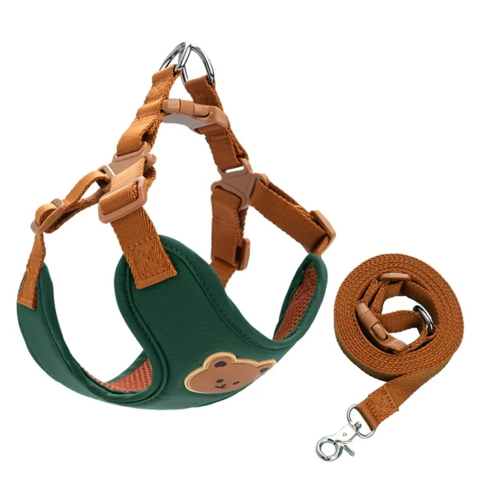 Creative Cute Dog Harness & Leash – Adjustable, Anti-Escape, No Pull