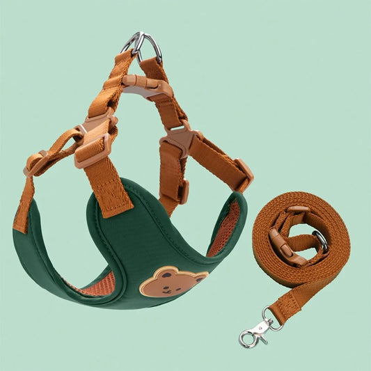 Creative Cute Dog Harness & Leash – Adjustable, Anti-Escape, No Pull